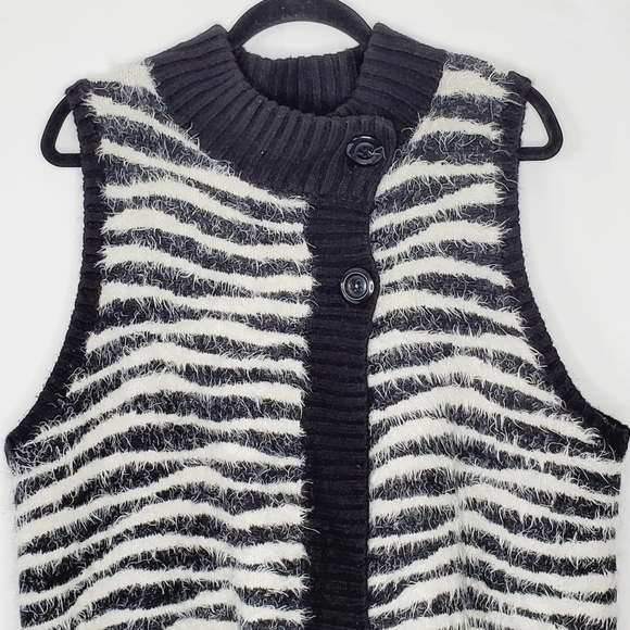 Chico's Wool Mohair Blend Knit Vest Size 3 (XL/16) Sleeveless Sweater Cardigan - Picture 2 of 11